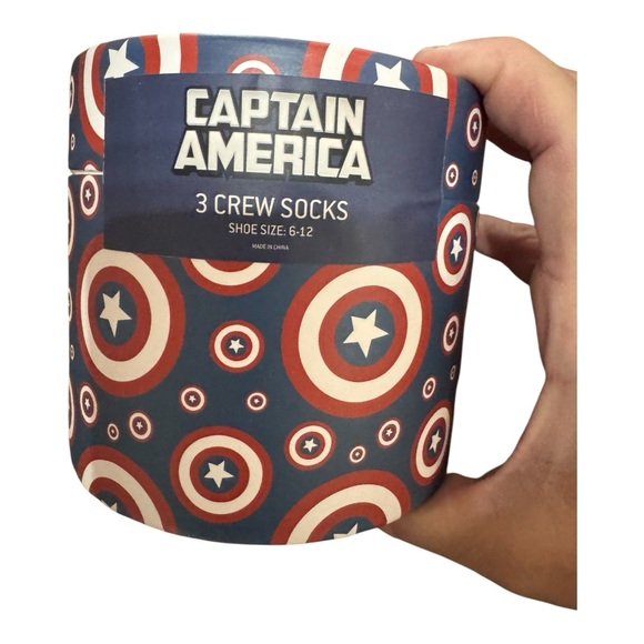 Captain America 3-Pair Crew Socks Shield Gift Set | Marvel | New - Picture 3 of 4
